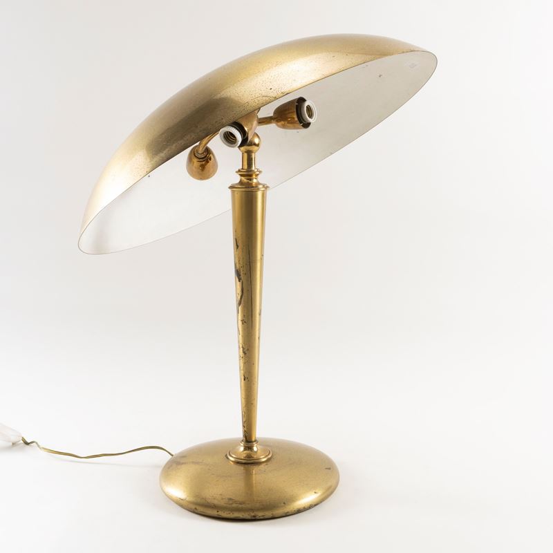 Lampada da tavolo in ottone, Manifattura italiana, Anni '50