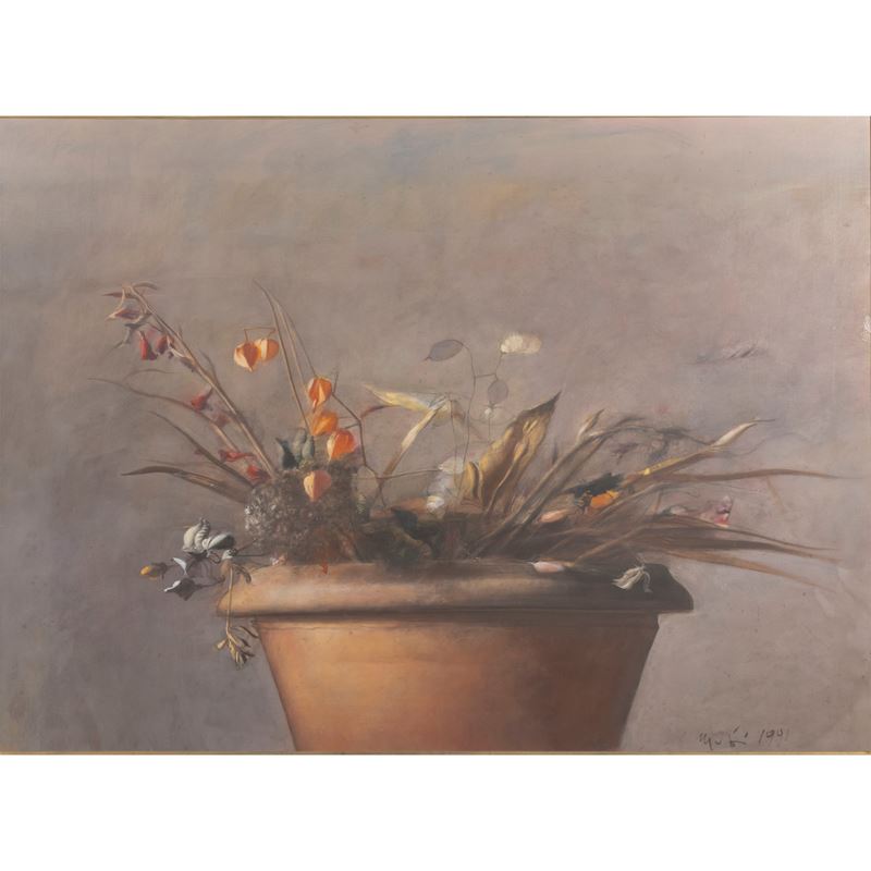 Mario Madiai - Natura morta, olio su tela, 1991
