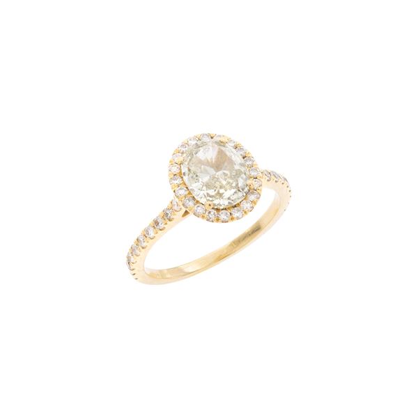 18kt yellow gold ring with fancy yellow diamond