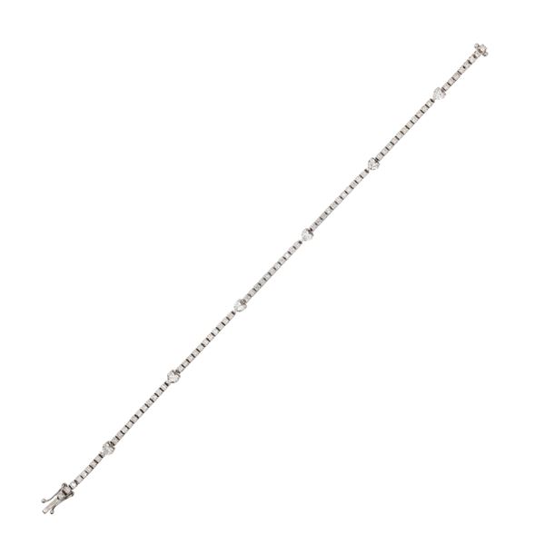 18kt white gold and diamonds tennis bracelet