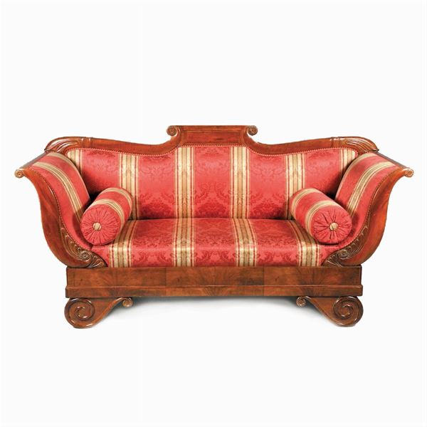 A Karl X mahogany couch  (19th century)  - Auction Fine Art from Villa Astor and other private collections - Colasanti Casa d'Aste