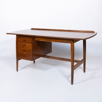 Scrivania in legno degli anni '50-'60