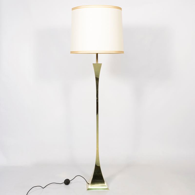 A. Tonello & A. Montagna Grillo - Lampada da terra in ottone con paralume