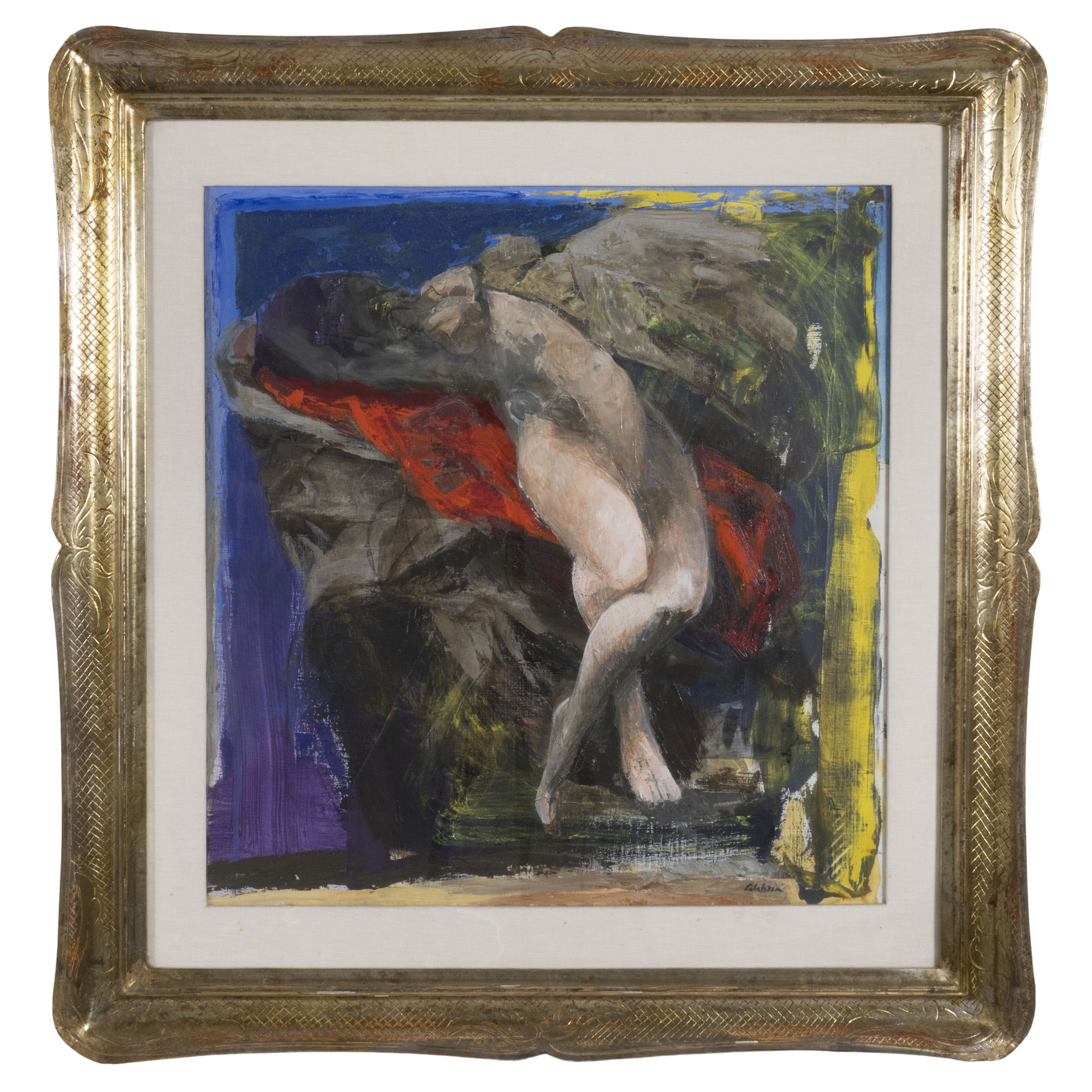 Ennio Calabria - Studio per figure, olio su tela