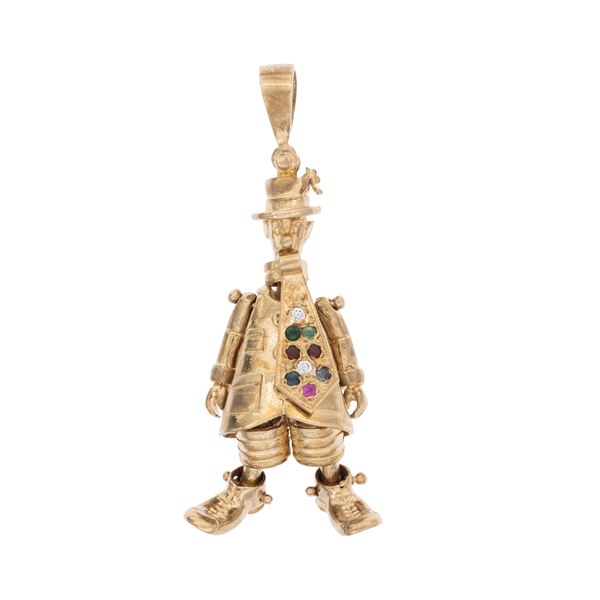 Antique articulated pendant depicting a clown