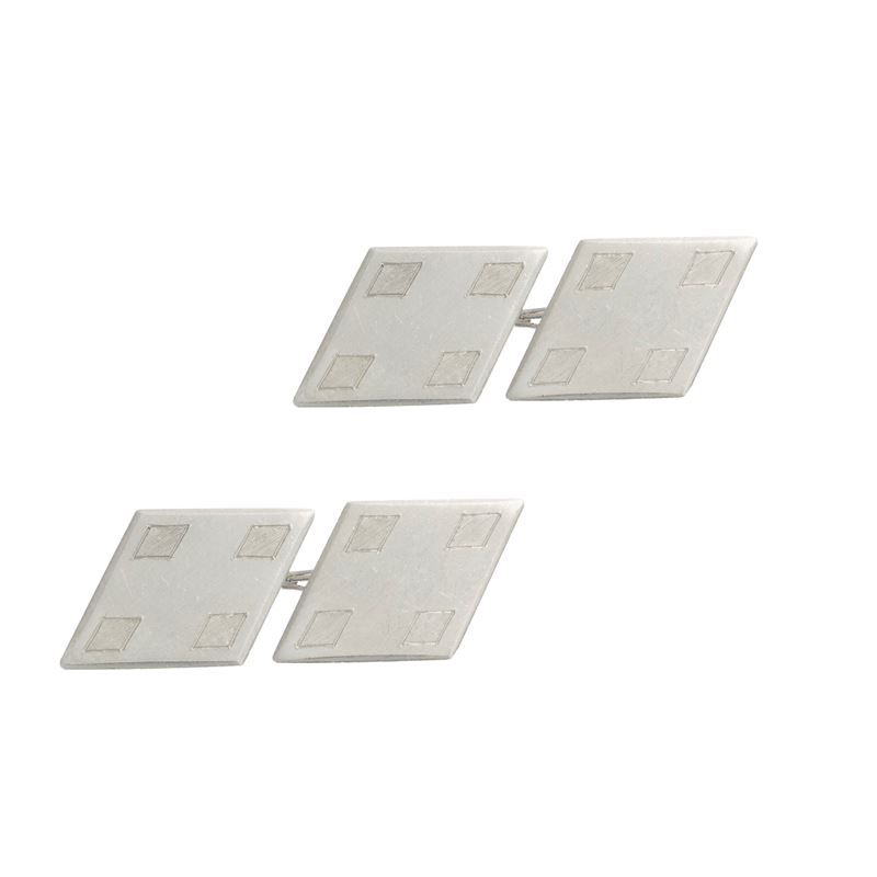 Gemelli a Motivo Geometrico in Platino