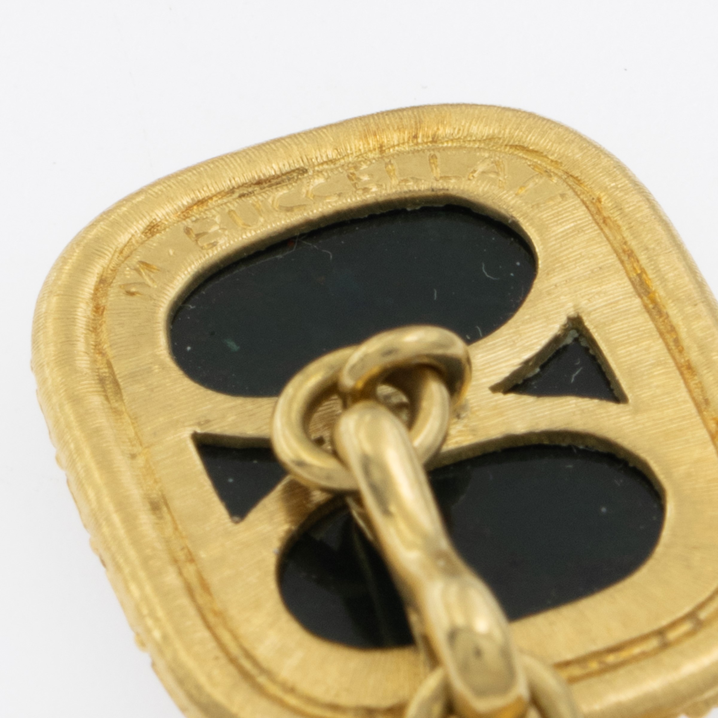 Mario Buccellati - Gemelli in oro giallo 18kt e diaspro sanguigno