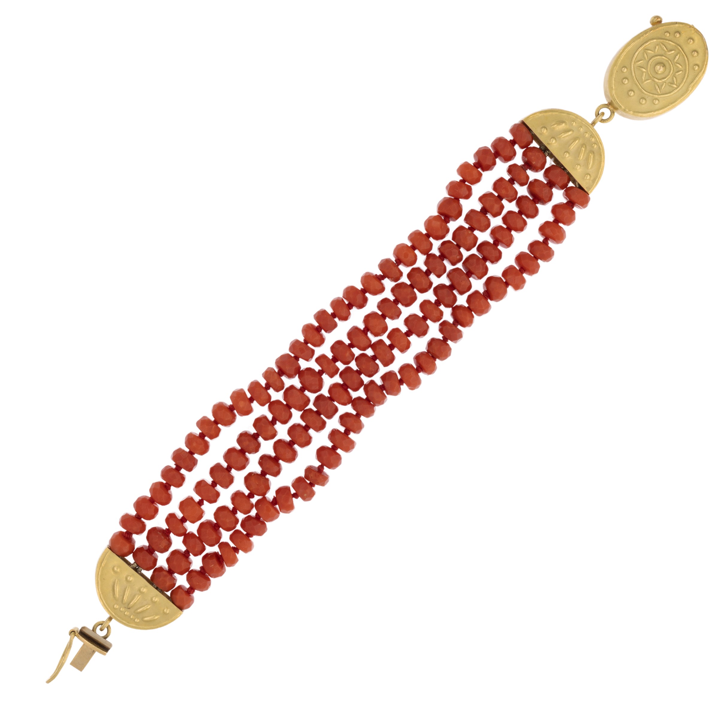 Collana e bracciale in corallo rosso e oro giallo 18kt