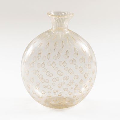 Vaso in vetro soffiato con foglia d'oro