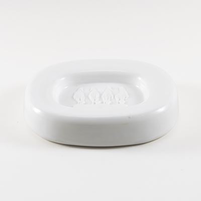 Seguso, Posacenere in vetro bianco, Murano, anni '80