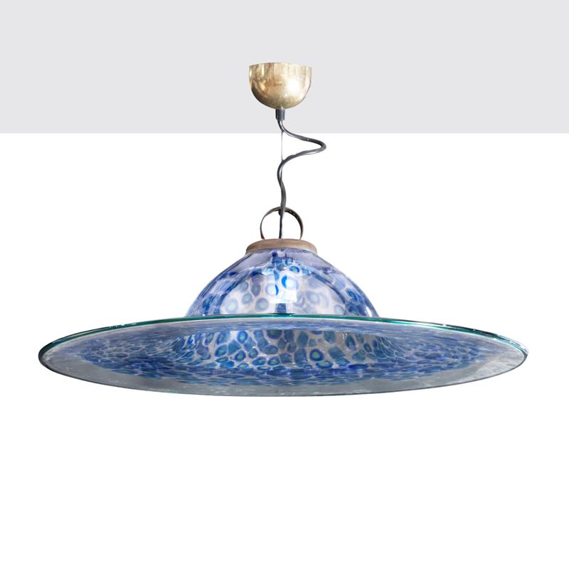 Gae Aulenti - Lampada a sospensione Serie Noverrino in vetro a murrine e ottone