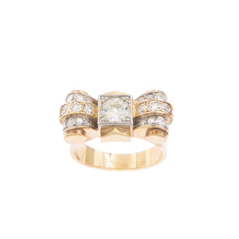 Anello a Ponte in Oro Giallo 14kt