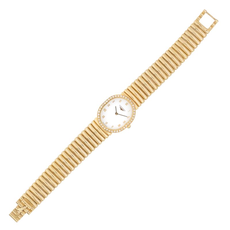 Longines - Orologio da donna in oro giallo 18kt con diamanti