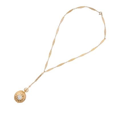 Orologio da tasca occhio di bue, oro giallo 18kt con movimento a carica manuale