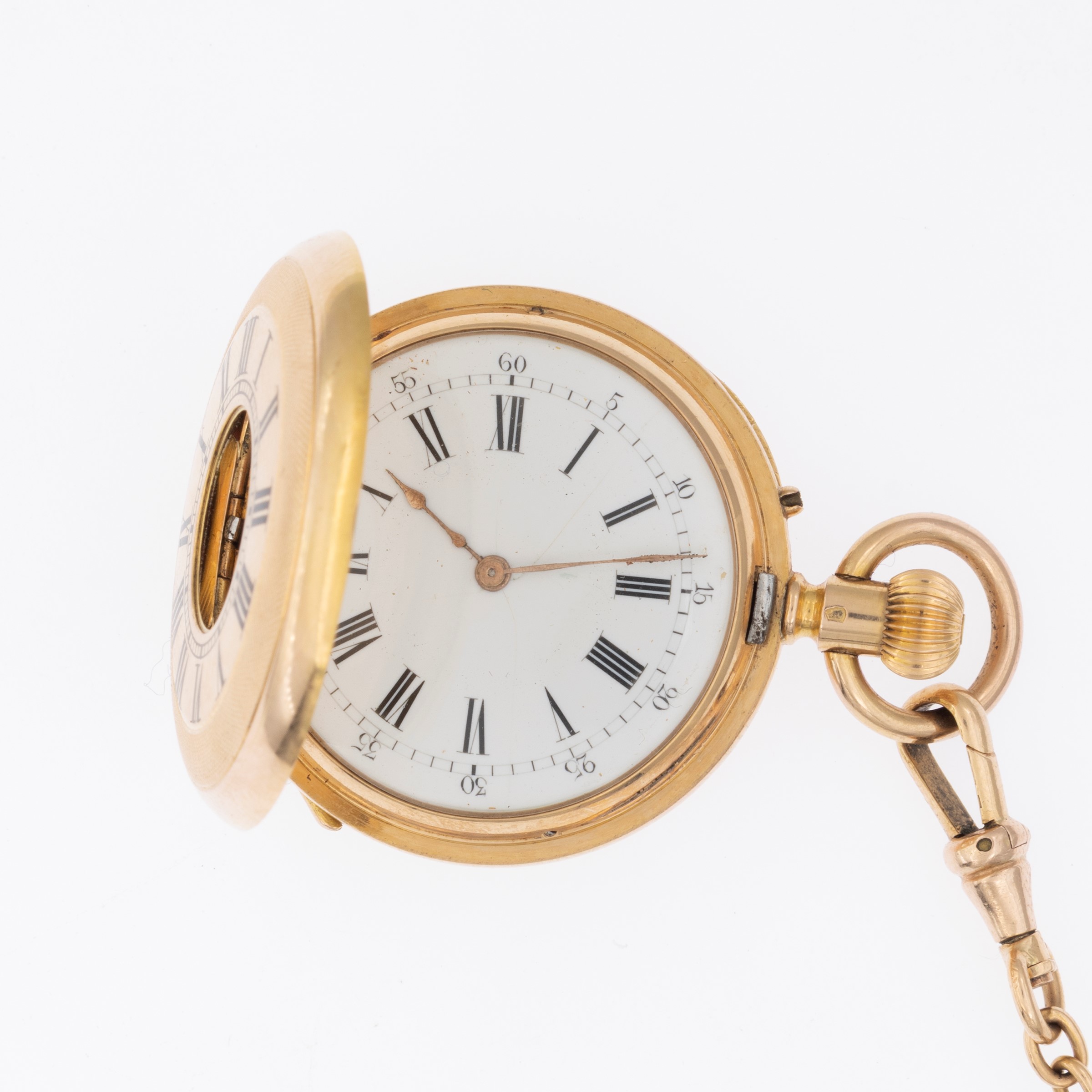 Orologio da tasca occhio di bue, oro giallo 18kt con movimento a carica manuale