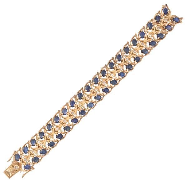 12kt rose gold bracelet with sapphires and diamonds