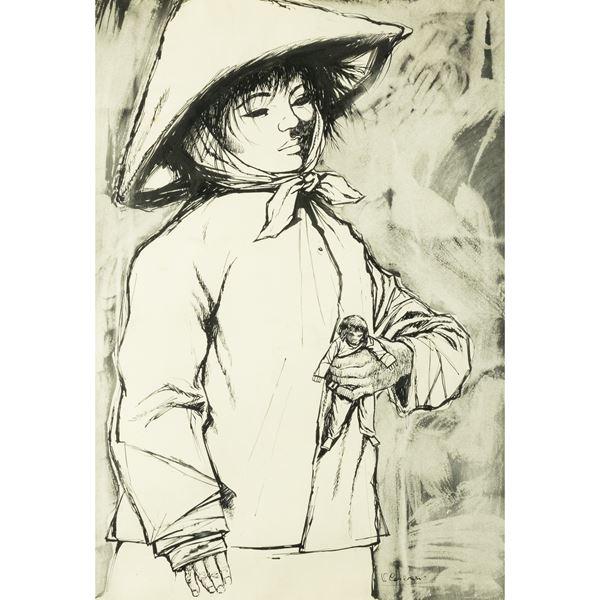 Veniero Canevari - "Bambina cinese con bambolina"