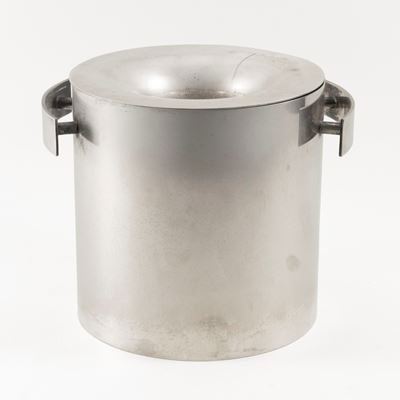 Secchiello porta bottiglia, metallo argentato, Italia, anni '70