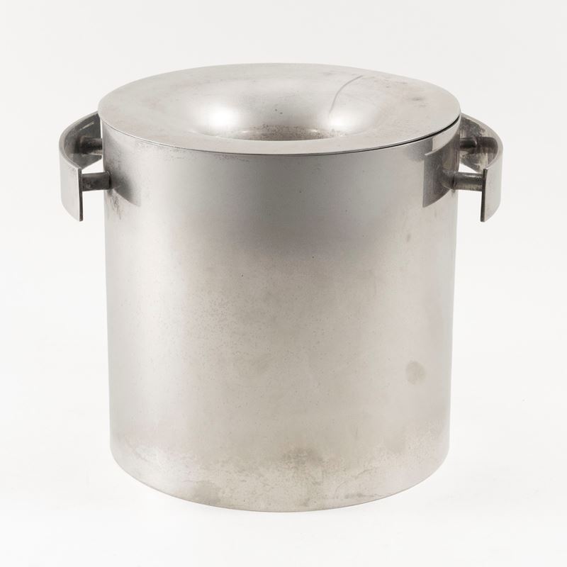 Secchiello porta bottiglia, metallo argentato, Italia, anni '70