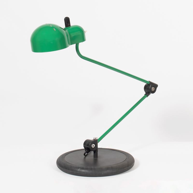 Joe Colombo - Lampada da tavolo modello Topo in metallo verniciato e base in ABS