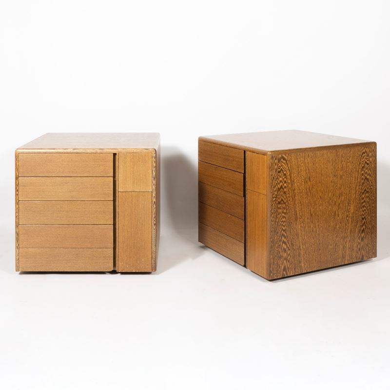 Osvaldo Borsani - Coppia di cassettiere da ufficio in legno