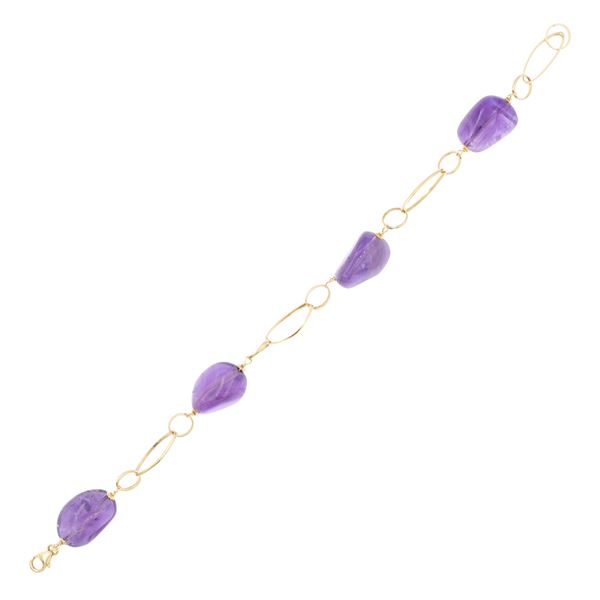 Bracciale in oro giallo 18kt e ametiste