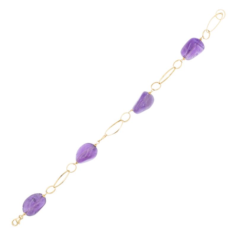 Bracciale in oro giallo 18kt e ametiste