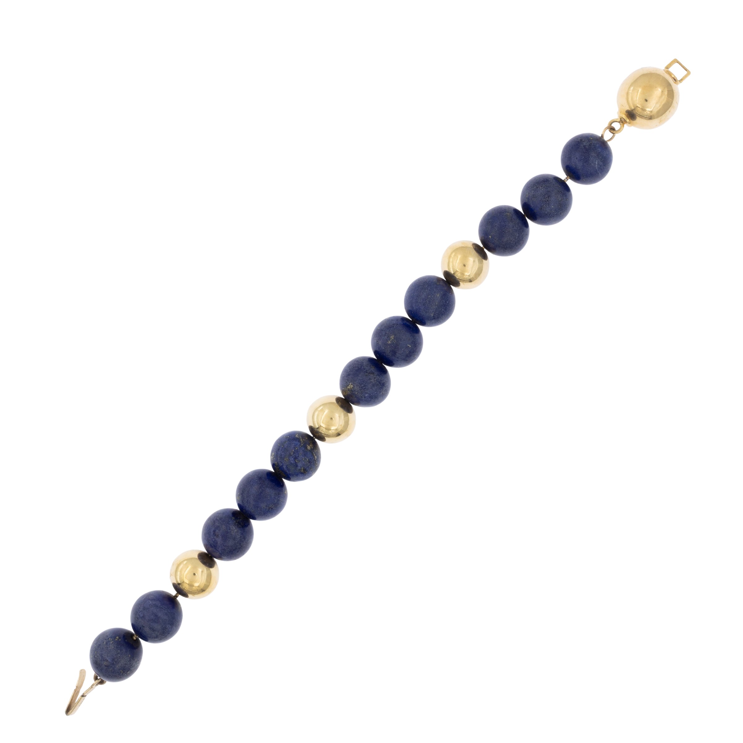 Bracciale sfere in lapislazzulo e oro giallo 18kt