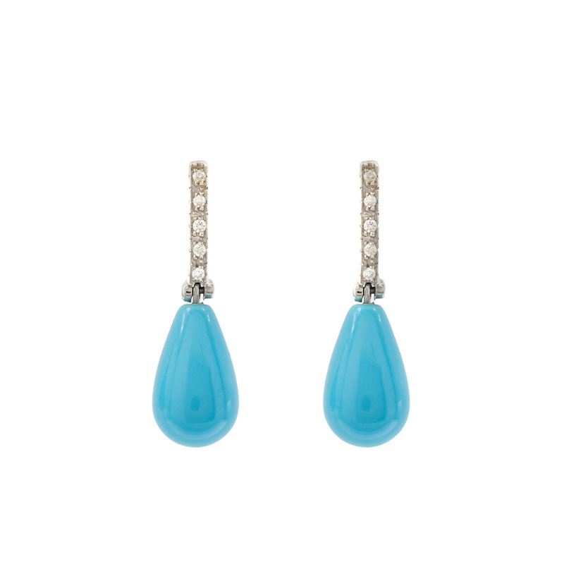 Orecchini pendenti in oro bianco 18kt