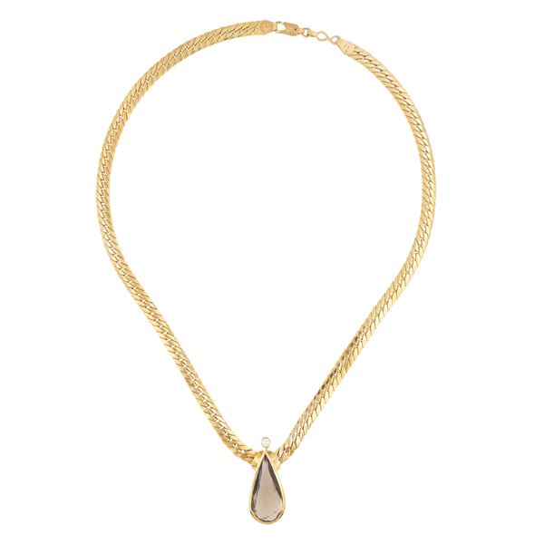 Collana in oro giallo 18kt maglia groumette piatta