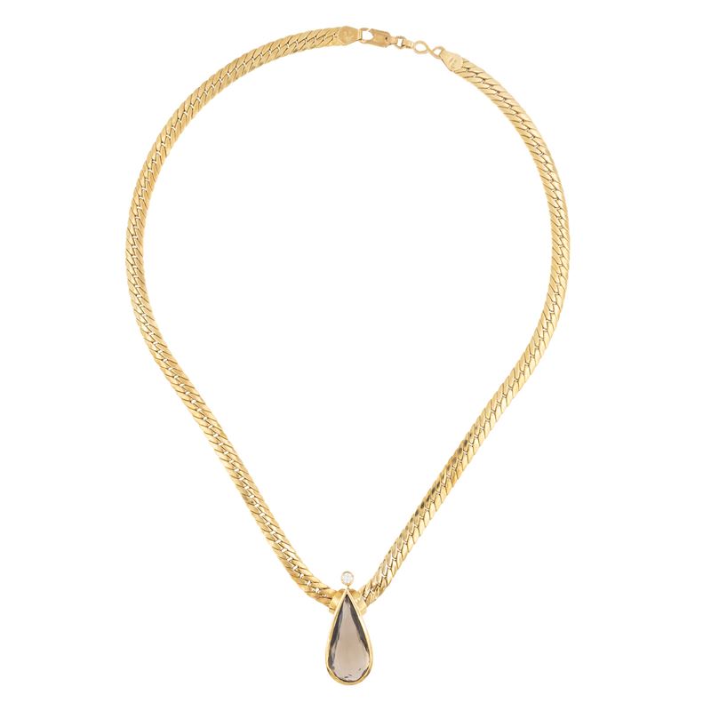 Collana in oro giallo 18kt maglia groumette piatta
