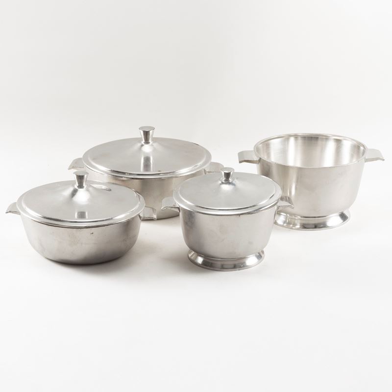 Gio Ponti - Set da tavolo in alpacca, Italia, anni '50