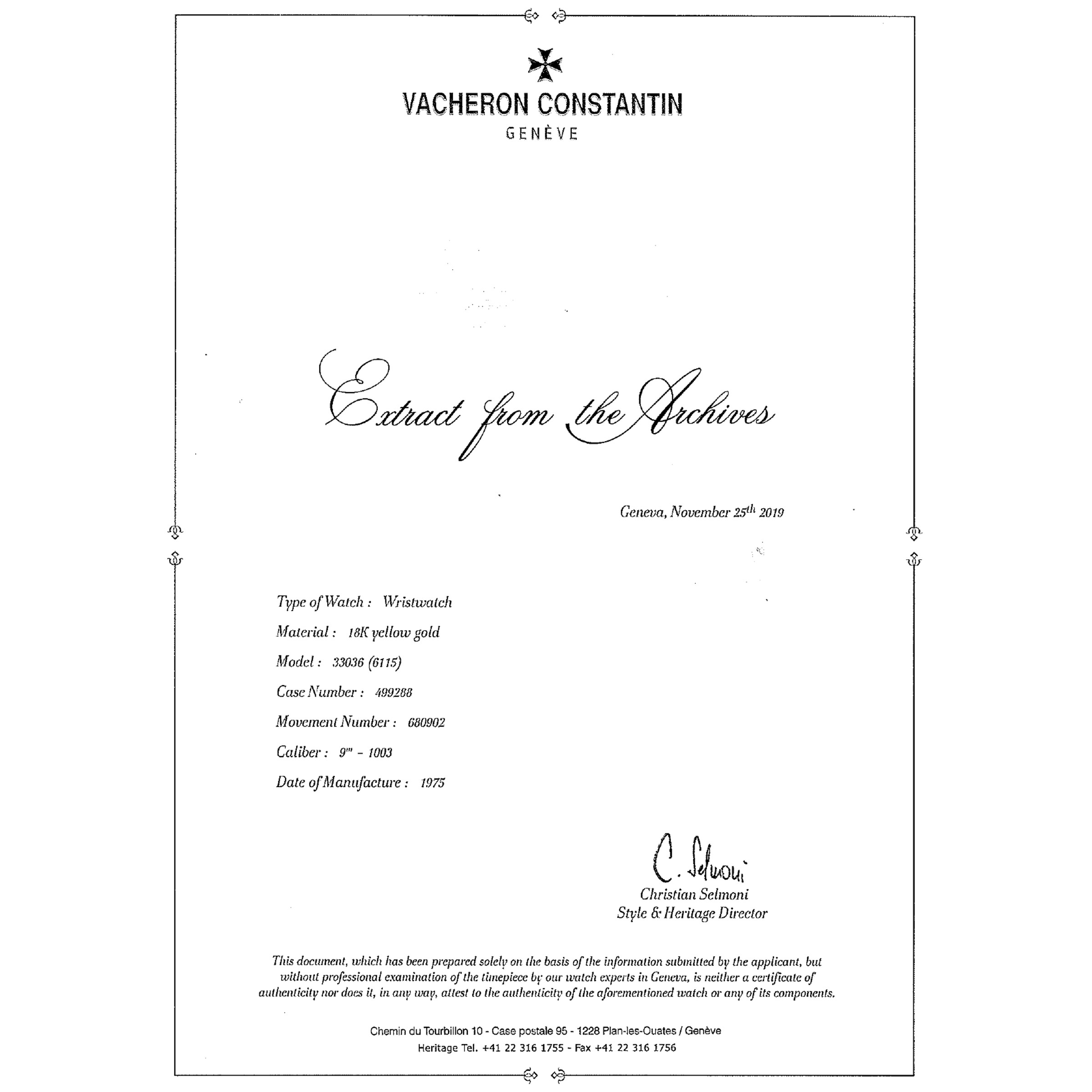 Vacheron & Constantin - Patrimony Orologio da Polso