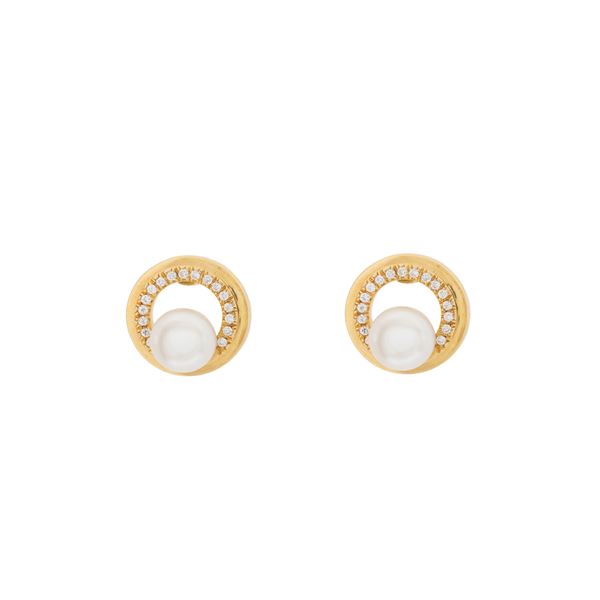 18kt yellow gold lobe earrings