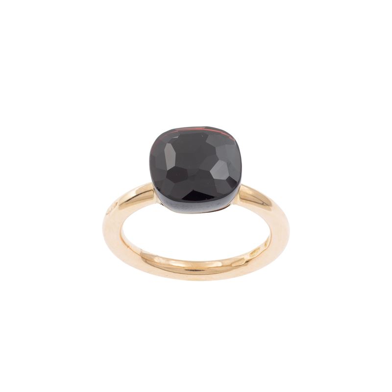 Pomellato - Anello in oro a due colori 18kt con granato sfaccettato