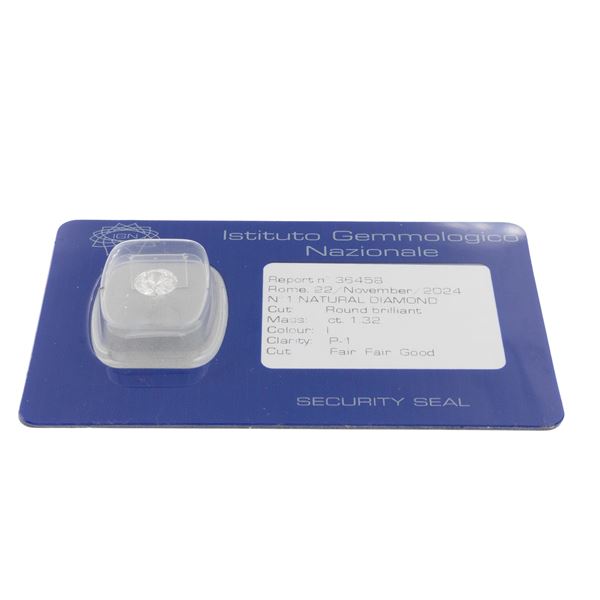 Diamante naturale sciolto taglio brillante ct 1,32