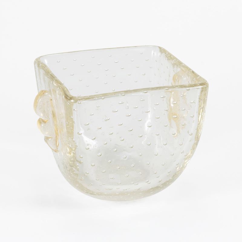 Ercole Barovier - Vaso in vetro trasparente a bolle