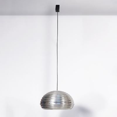Lampada a sospensione modello Splugen Brau, metallo cromato, Italia, anni '70