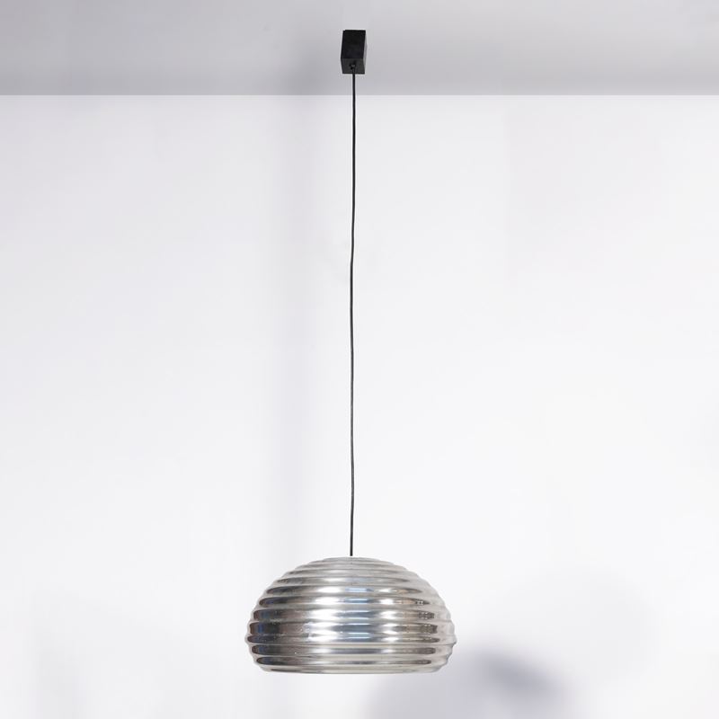 Achille Castiglioni - Lampada a sospensione modello Splugen Brau, metallo cromato, Italia, anni '...