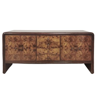 Manifattura italiana, Sideboard Decò in legno e ottone