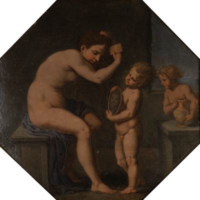 Scuola Fiorentina, Toeletta di Venere, olio su tavola