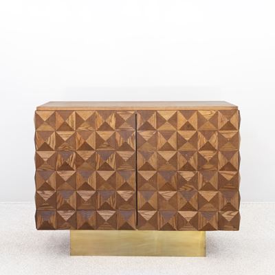 Manifattura italiana, Sideboard in legno e ottone