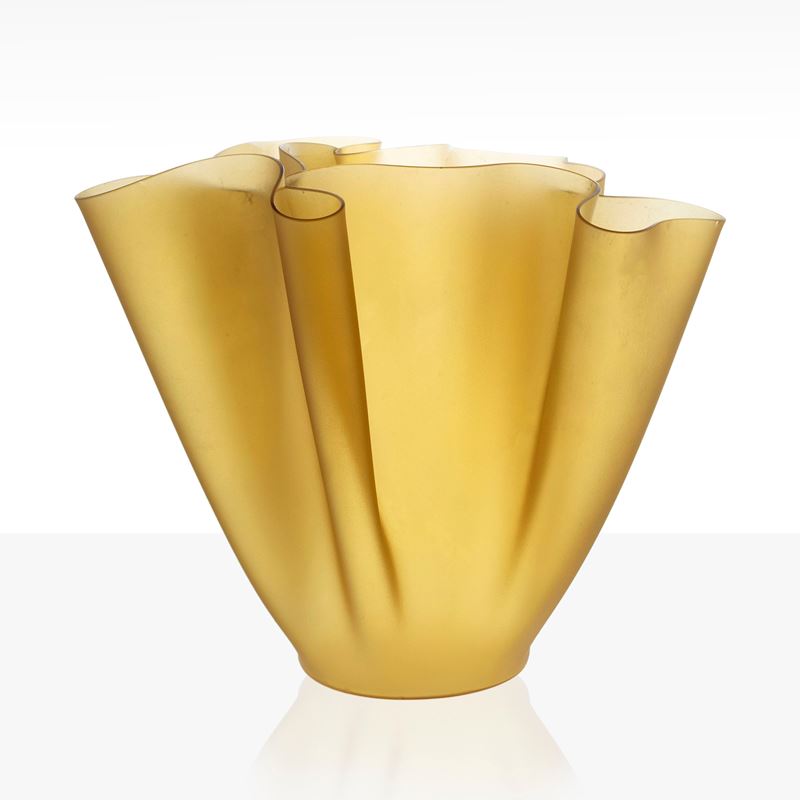 Pietro Chiesa - Vaso modello Cartoccio in vetro satinato colorato