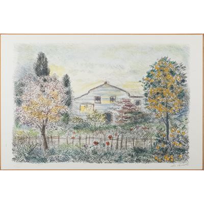 Paesaggio - litografia a colori, esemplare 31/125