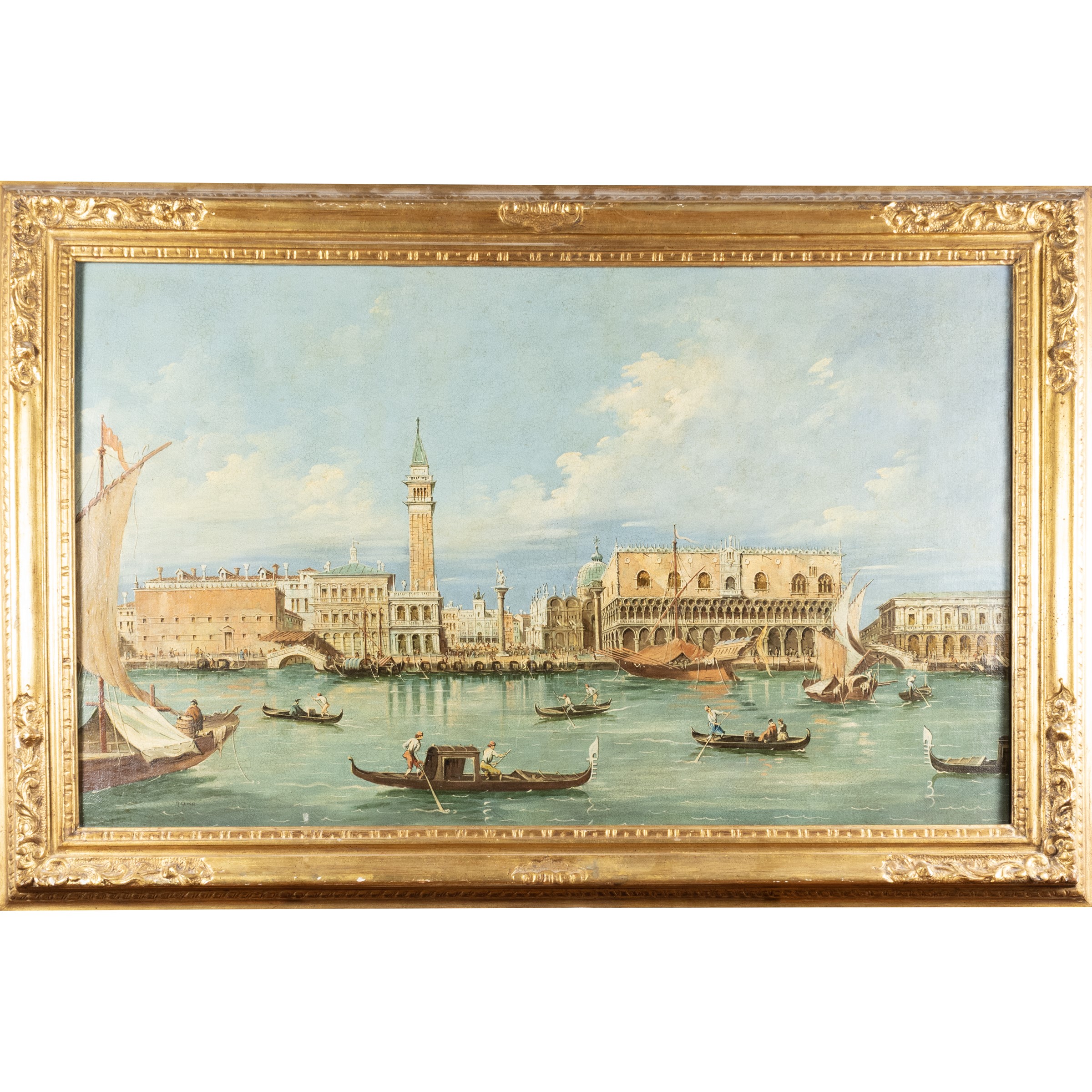 Aldo Grossi, Veduta di Venezia, olio su tela