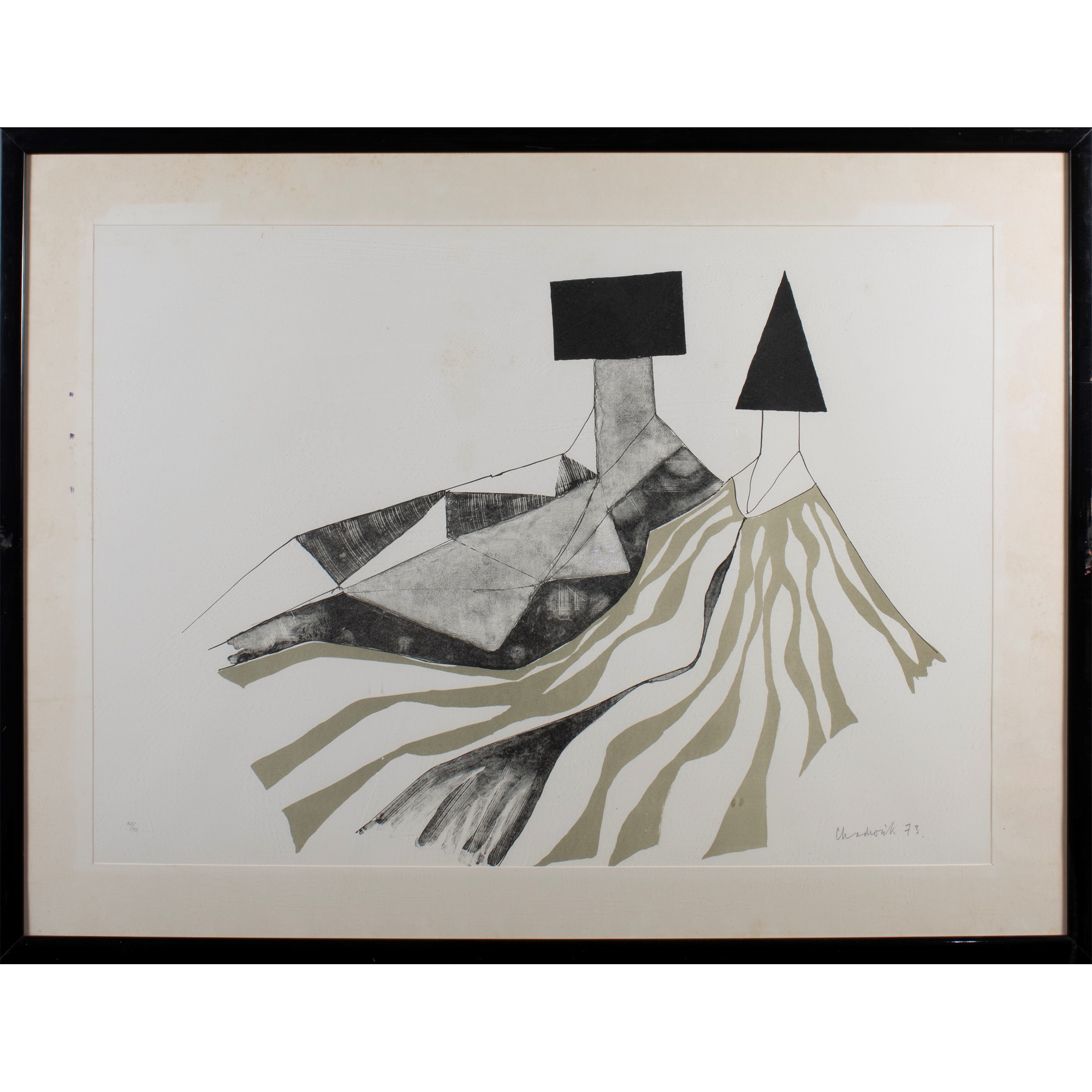 Lynn Chadwick - Reclining Couple, litografia a colori