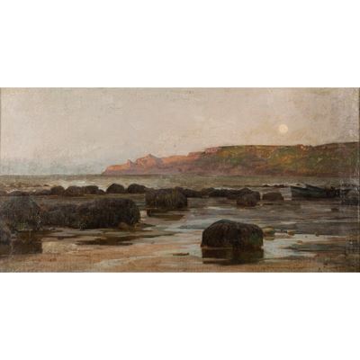 Achille Vertunni, Marina, olio su tavoletta