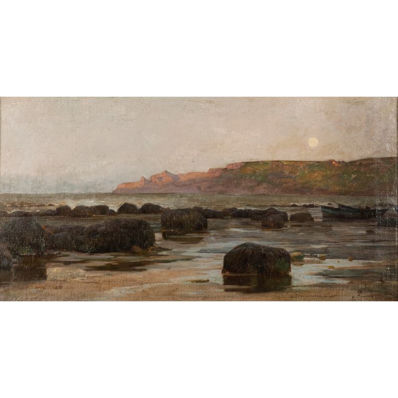 Achille Vertunni, Marina, olio su tavoletta