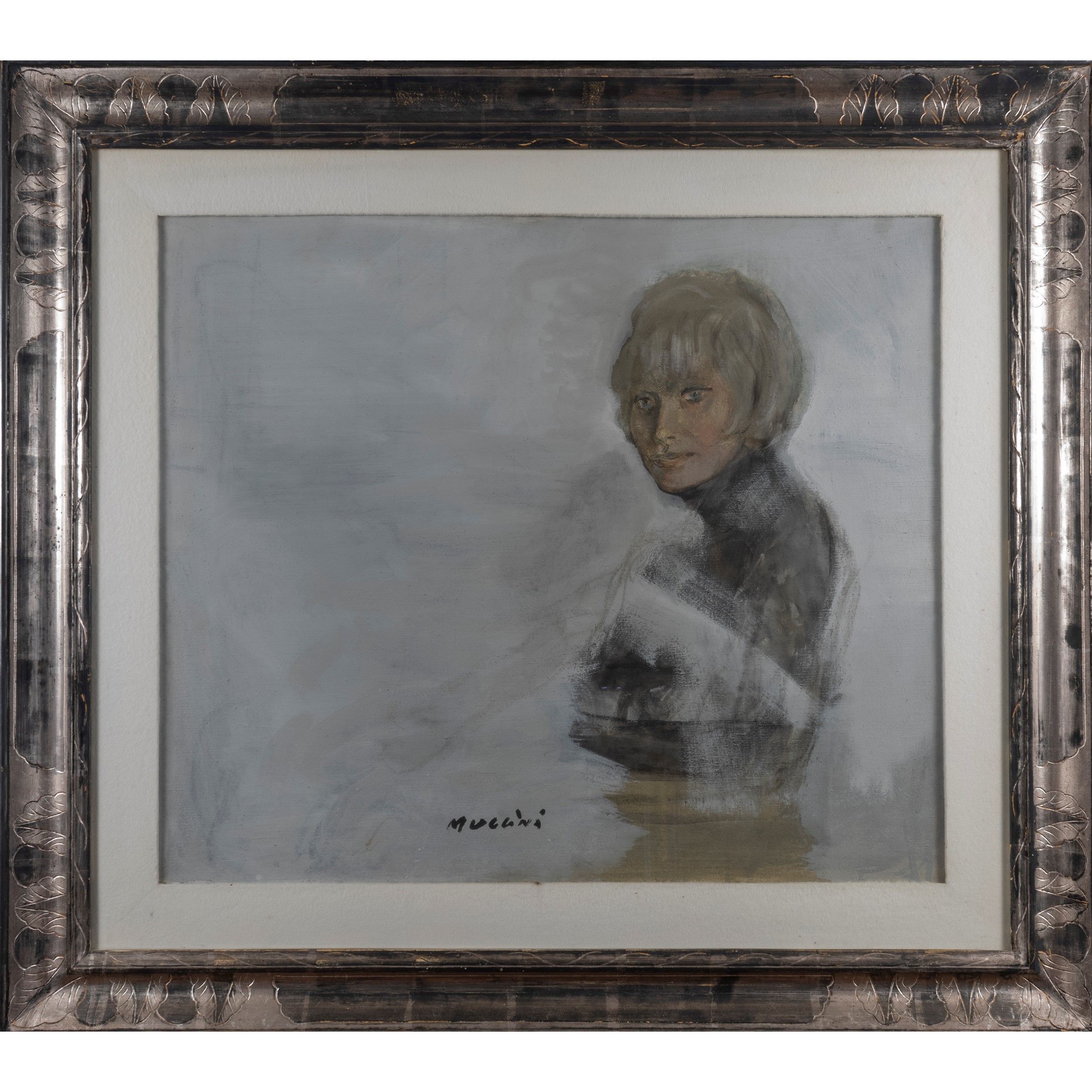 Marcello Muccini - Ritratto femminile, olio su tela (1973)