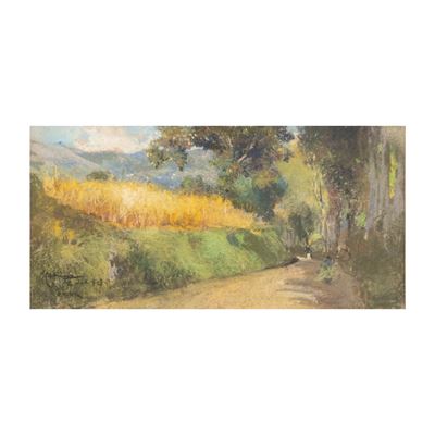 Giuseppe Casciaro, Scorcio campestre, pastello su carta
